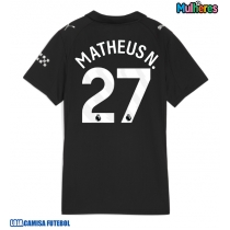 Camisa de Futebol Manchester City Matheus Nunes #27 Equipamento Secundário Mulheres 2025-26 Manga Curta